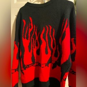 Large Red Flame Sweater